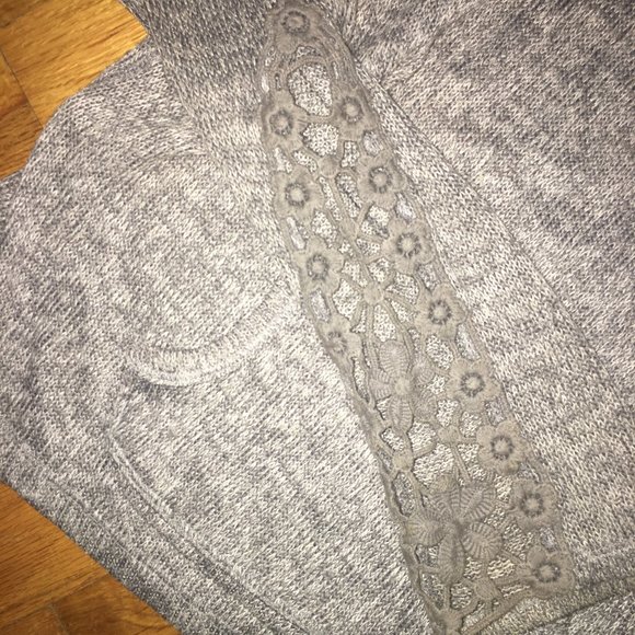 Grey Lace Sleeve Hoodie - Picture 2 of 2